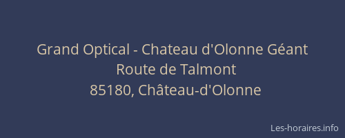 Grand Optical - Chateau d'Olonne Géant