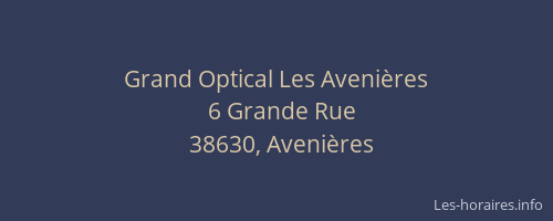Grand Optical Les Avenières