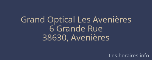 Grand Optical Les Avenières