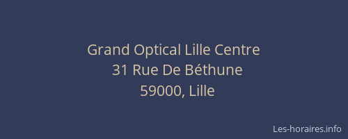 Grand Optical Lille Centre