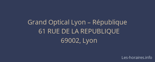 Grand Optical Lyon – République