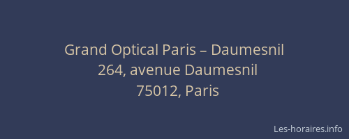 Grand Optical Paris – Daumesnil