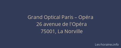Grand Optical Paris – Opéra