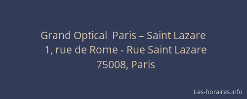 Grand Optical  Paris – Saint Lazare