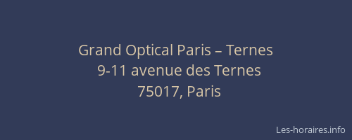 Grand Optical Paris – Ternes
