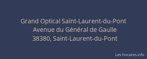 Grand Optical Saint-Laurent-du-Pont