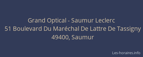 Grand Optical - Saumur Leclerc