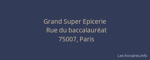 Grand Super Epicerie