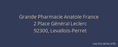 Grande Pharmacie Anatole France
