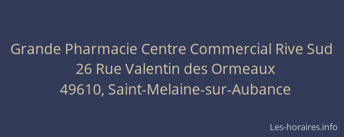 Grande Pharmacie Centre Commercial Rive Sud