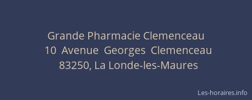 Grande Pharmacie Clemenceau