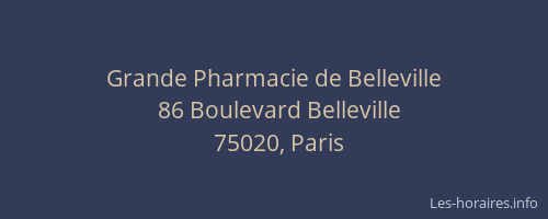 Grande Pharmacie de Belleville
