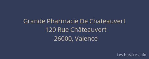 Grande Pharmacie De Chateauvert