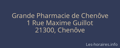 Grande Pharmacie de Chenôve
