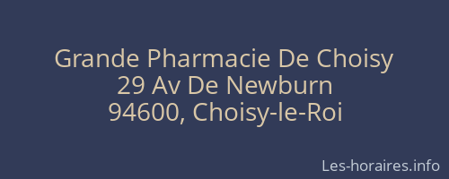 Grande Pharmacie De Choisy