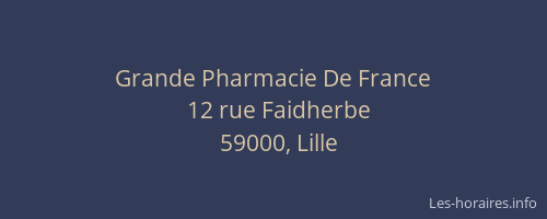 Grande Pharmacie De France