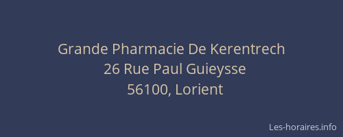Grande Pharmacie De Kerentrech