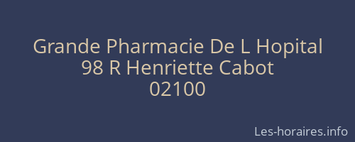 Grande Pharmacie De L Hopital