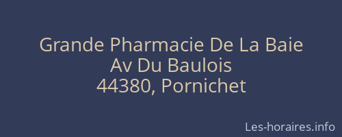 Grande Pharmacie De La Baie