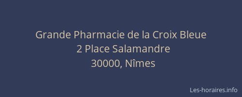 Grande Pharmacie de la Croix Bleue