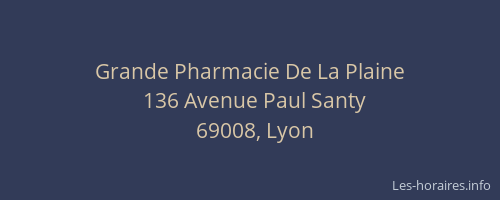 Grande Pharmacie De La Plaine
