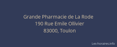 Grande Pharmacie de La Rode