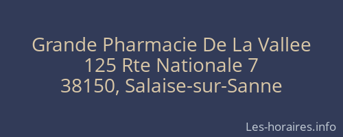Grande Pharmacie De La Vallee