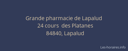 Grande pharmacie de Lapalud