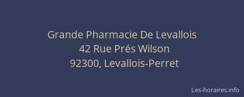 Grande Pharmacie De Levallois