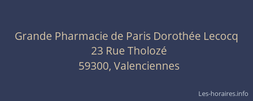 Grande Pharmacie de Paris Dorothée Lecocq