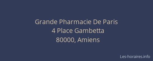 Grande Pharmacie De Paris