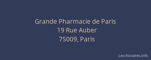 Grande Pharmacie de Paris