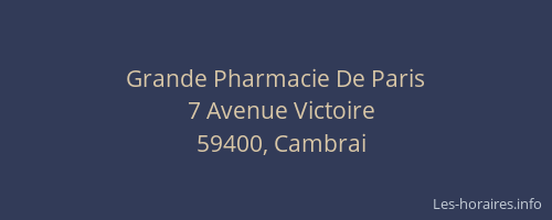 Grande Pharmacie De Paris