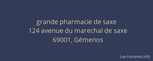 grande pharmacie de saxe