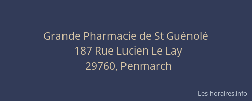 Grande Pharmacie de St Guénolé