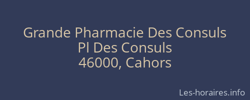 Grande Pharmacie Des Consuls