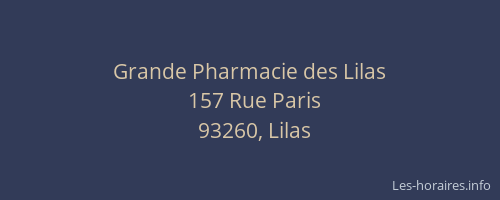 Grande Pharmacie des Lilas