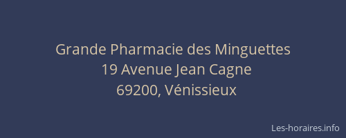 Grande Pharmacie des Minguettes