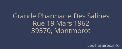 Grande Pharmacie Des Salines
