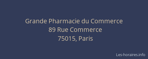Grande Pharmacie du Commerce