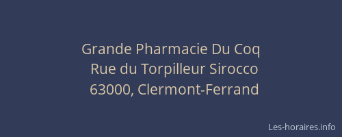 Grande Pharmacie Du Coq