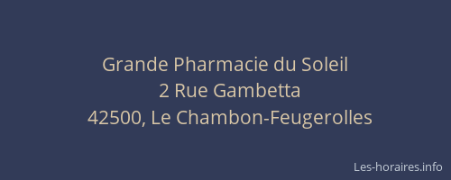 Grande Pharmacie du Soleil