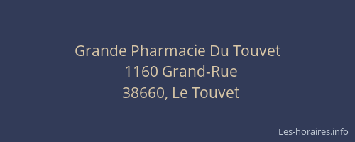 Grande Pharmacie Du Touvet