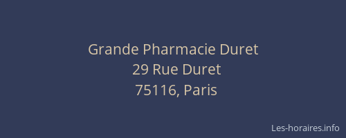 Grande Pharmacie Duret