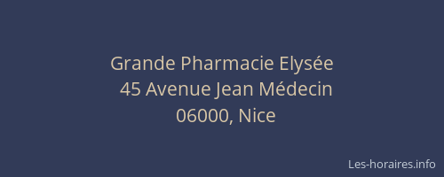 Grande Pharmacie Elysée