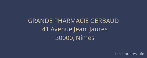 GRANDE PHARMACIE GERBAUD