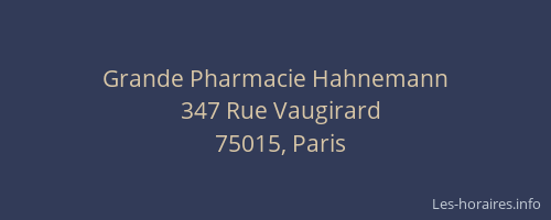 Grande Pharmacie Hahnemann