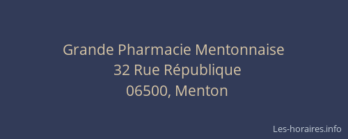 Grande Pharmacie Mentonnaise