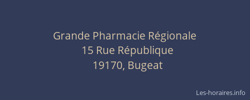 Grande Pharmacie Régionale