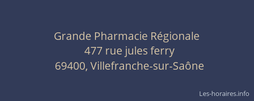 Grande Pharmacie Régionale